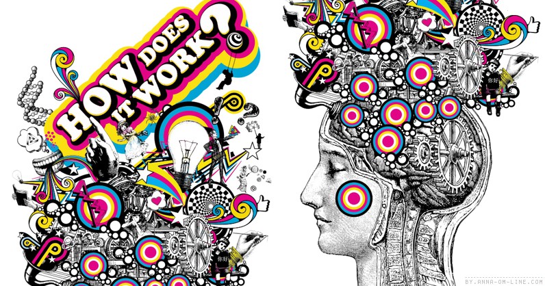 Your Brain exhibit scenic graphics and illustrations