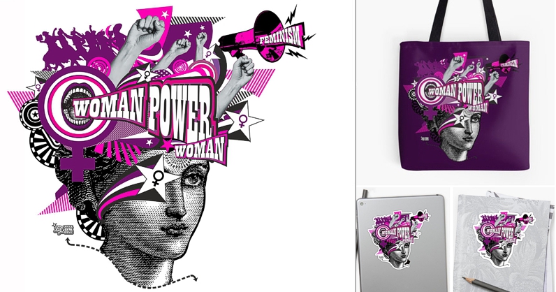 THE SUPER FEMINIST digital collage by Anna Maria Lopez Lopez
